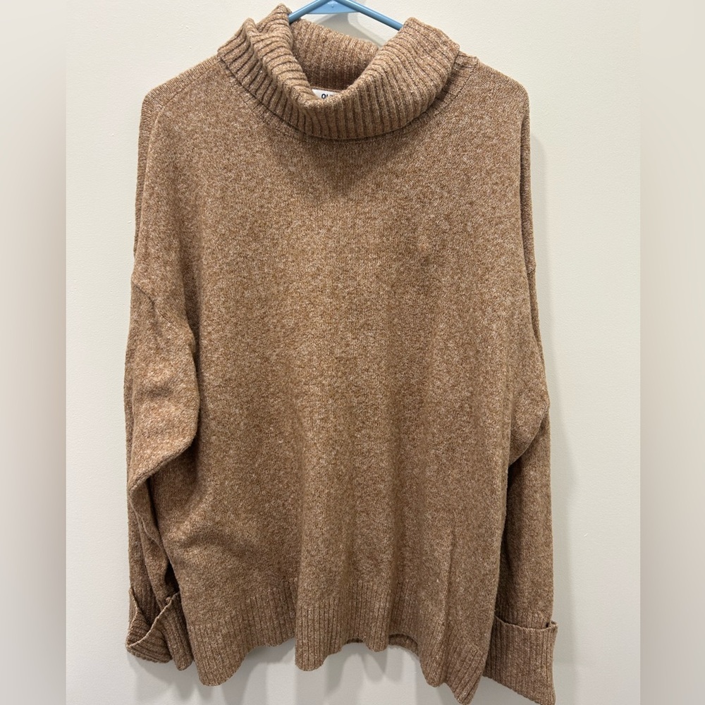 Old Navy Turtleneck Women's Size XL Heather Brown Sweater Soft‎ Long Sleeve